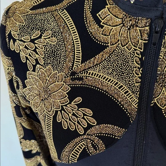 Elegant Black and Gold Women's Showmanship Jacket - Picture 4 of 4